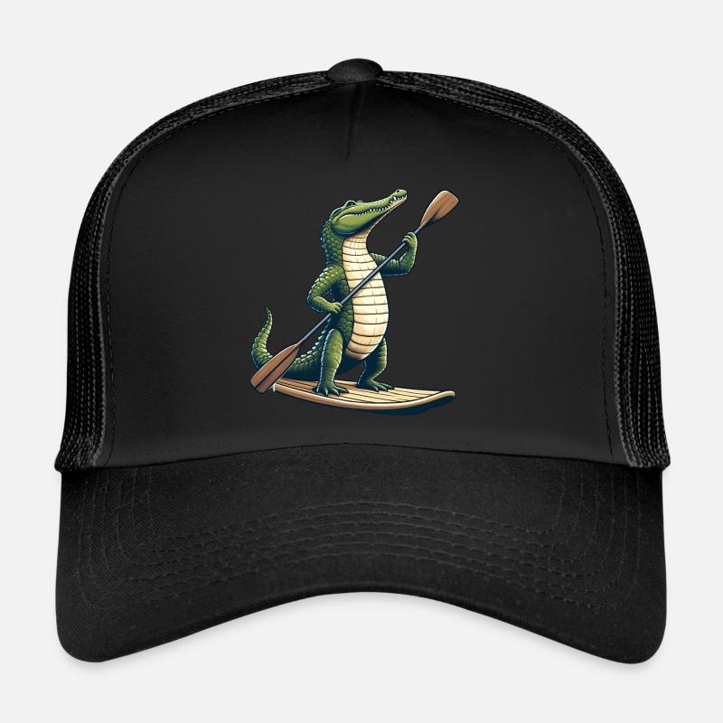 Crocodile on stand-up paddle Trucker Cap