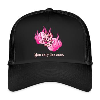 Yolo "You only live once." - Trucker Cap - Schwarz/Schwarz - Vorne