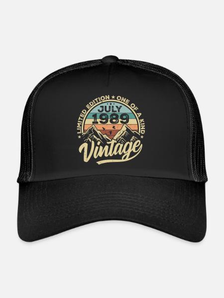 Né en juillet 1989 Né en juillet 1989 Né en juillet 1989 - Casquette trucker  - noir/noir - Devant
