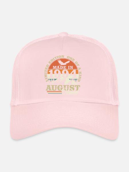 Août 1994 Vintage Rétro Anniversaire Vintage - Casquette trucker  - rose pâle - Devant