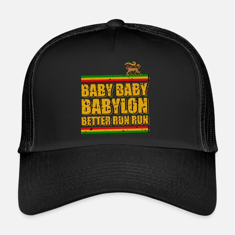 Run from Babylon - Trucker Cap - Schwarz/Schwarz