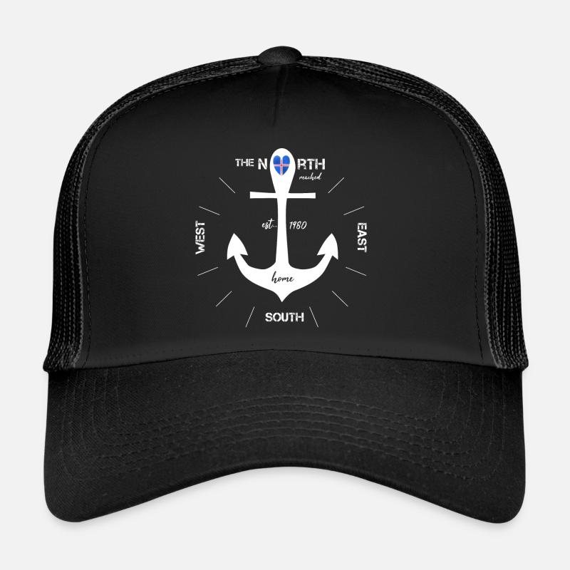 Anker Island Urlaub - Trucker Cap - Schwarz/Schwarz