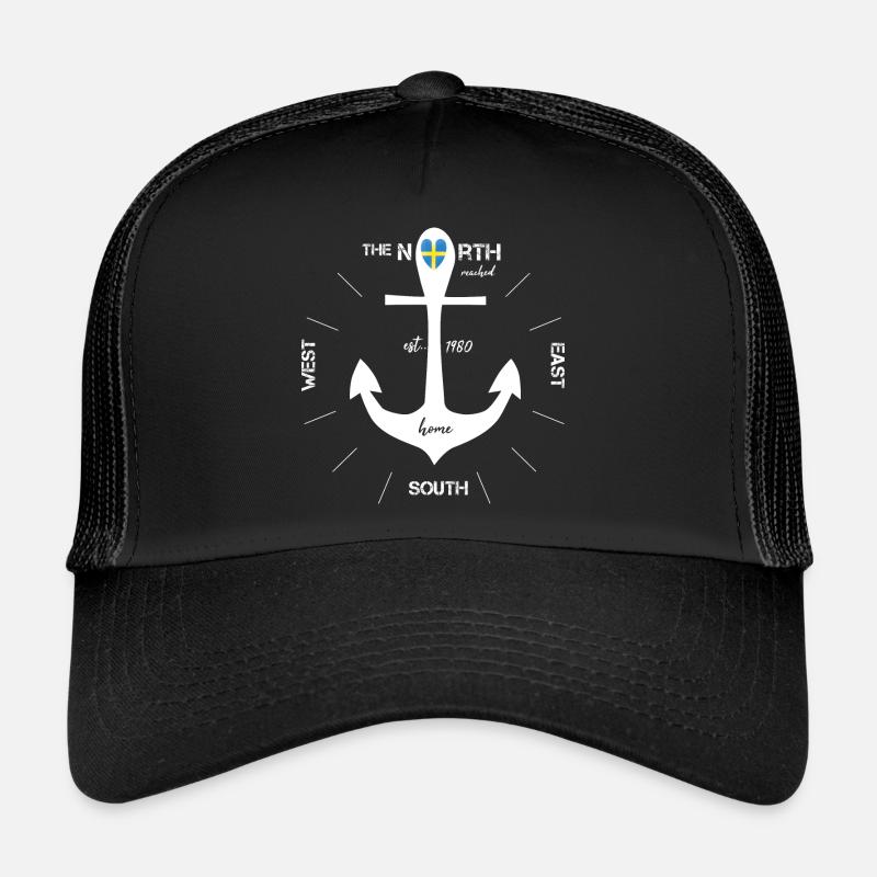 Boussole d’ancre Suède Scandinavie Casquette trucker 