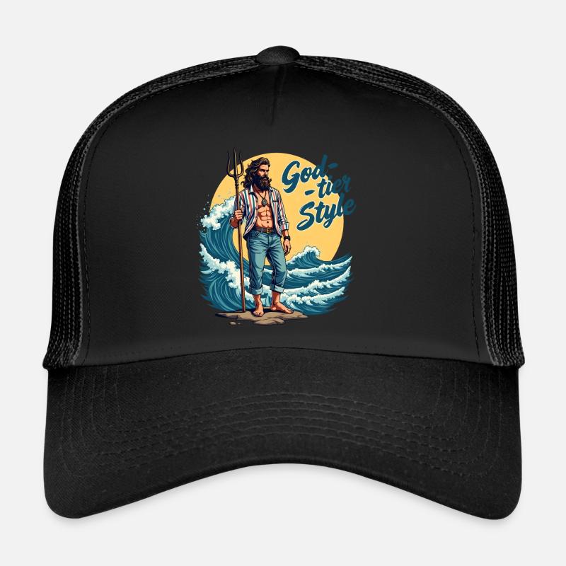 God Tier Style - Hipster Poseidon Trucker Cap