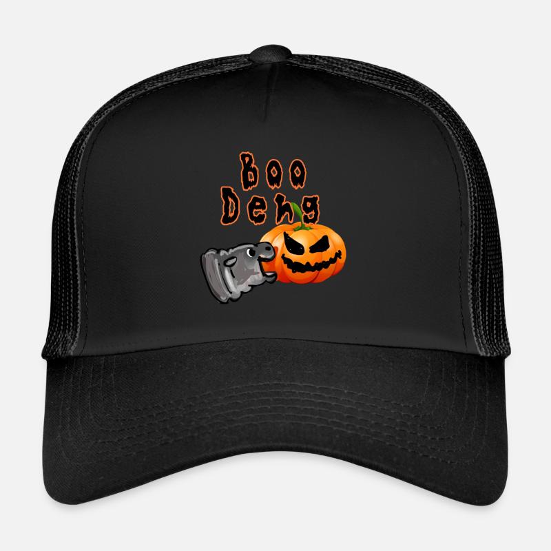 Boo deng,moo deng,nilpferd, halloween,illustration Trucker Cap