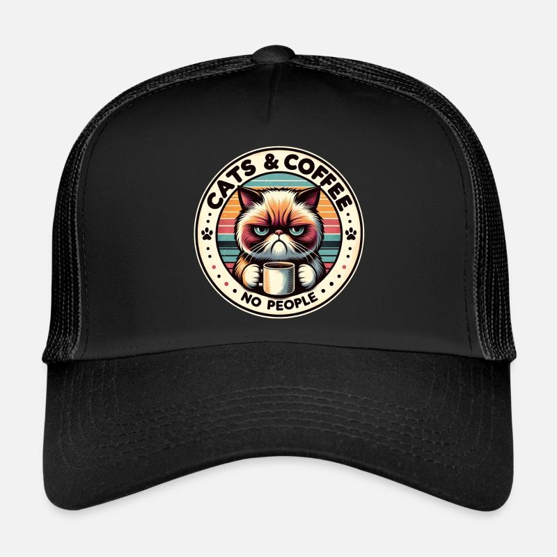 Le chat et le café, pas les gens Casquette trucker 