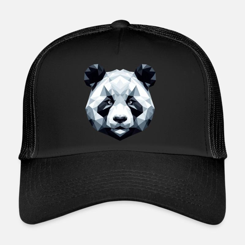 Panda Porträt Geometrie Polygon Kunststil Trucker Cap