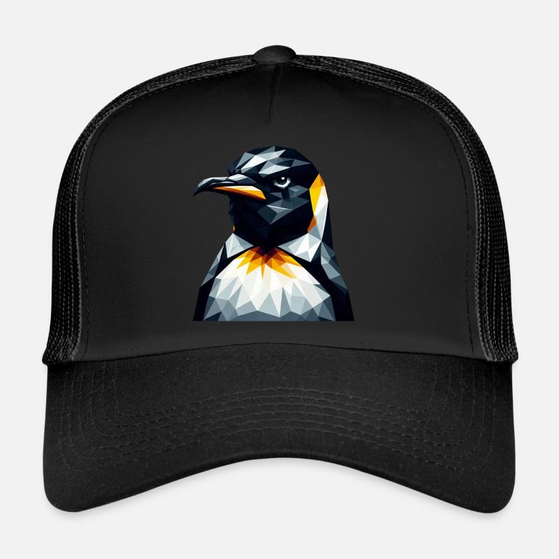 pingouin géométrique polygone math art Casquette trucker 