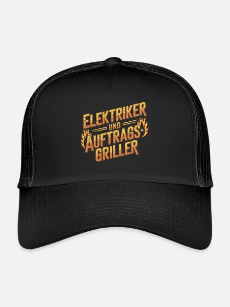 Elektriker und Auftragsgriller - Trucker Cap - Schwarz/Schwarz