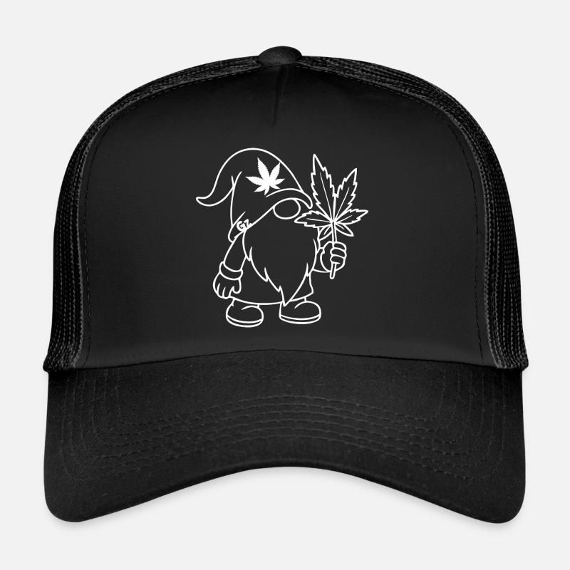 Süßer Hanf Gnom/Zwerg mit Cannabisblatt Trucker Cap