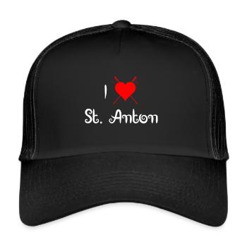 St. Anton - Trucker Cap - Schwarz/Schwarz - Vorne