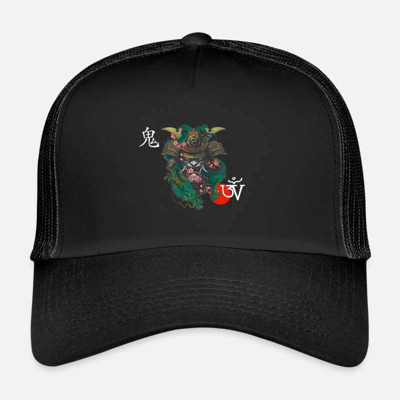 Dämon Kabuto weiß - Trucker Cap - Schwarz/Schwarz