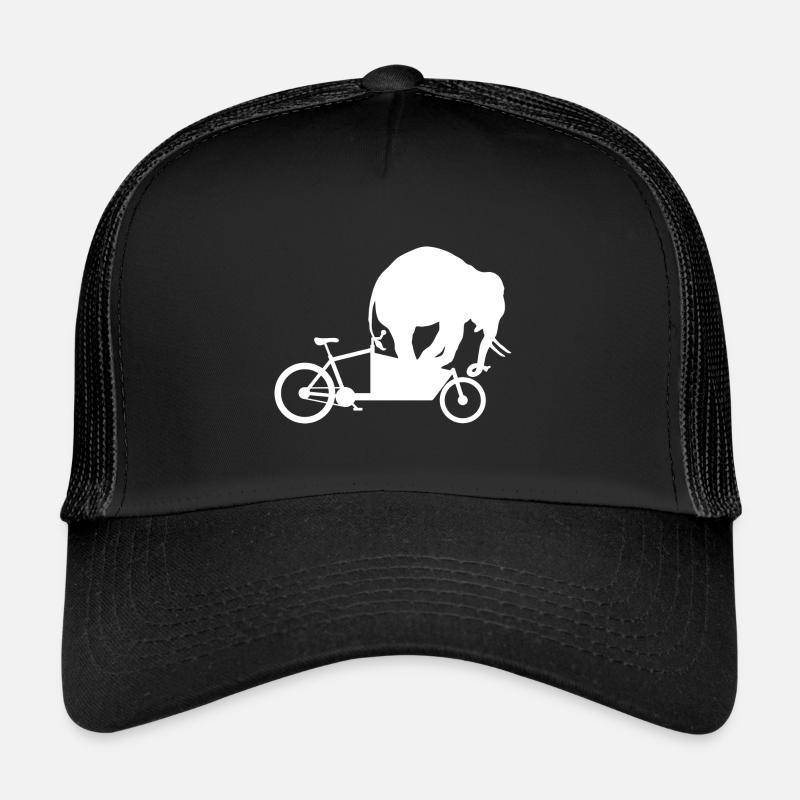 Lastenrad Elefant - Trucker Cap - Schwarz/Schwarz