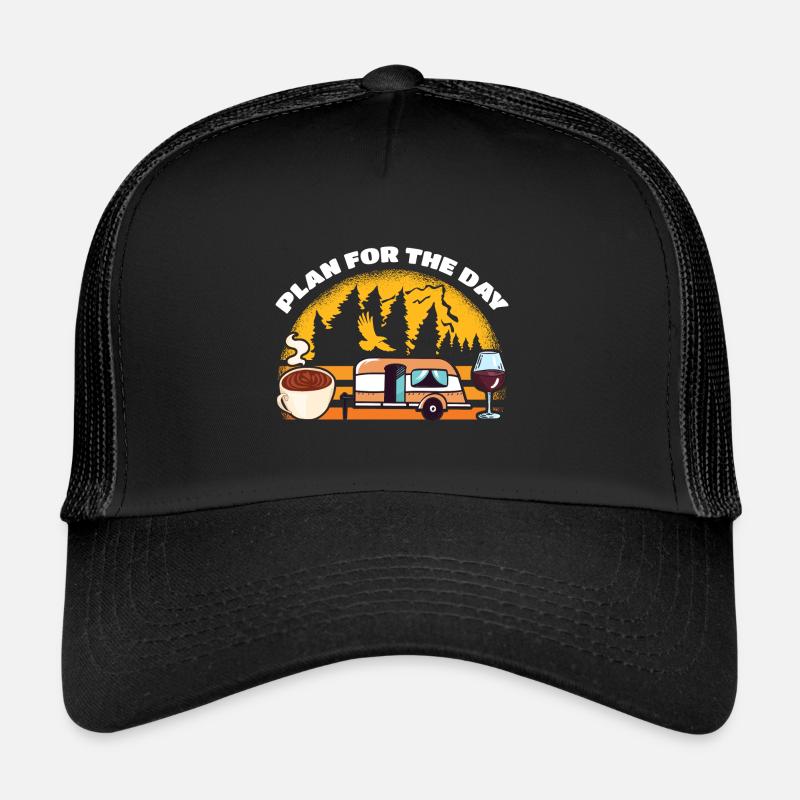 Plan Pour Le jour Café Camping Boire vin Casquette trucker 
