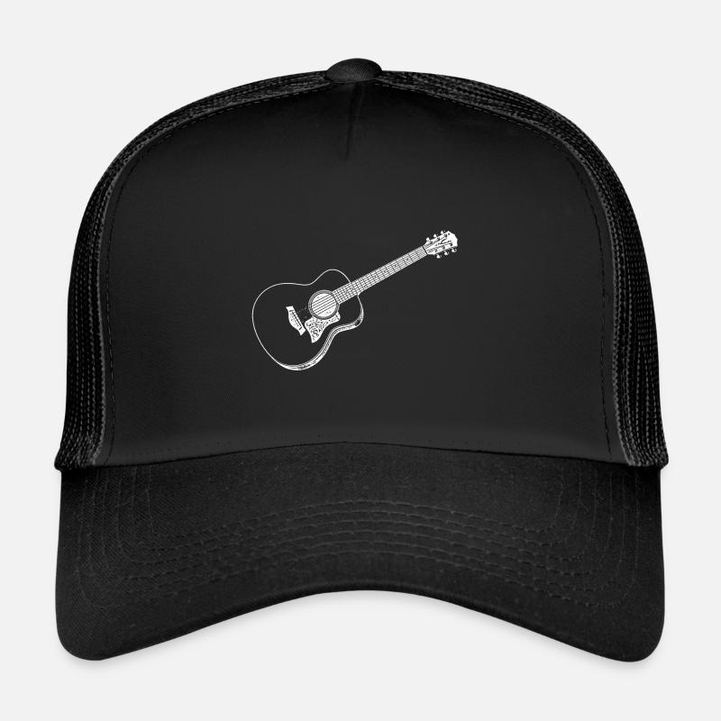 Akustikgitarre - Trucker Cap - Schwarz/Schwarz