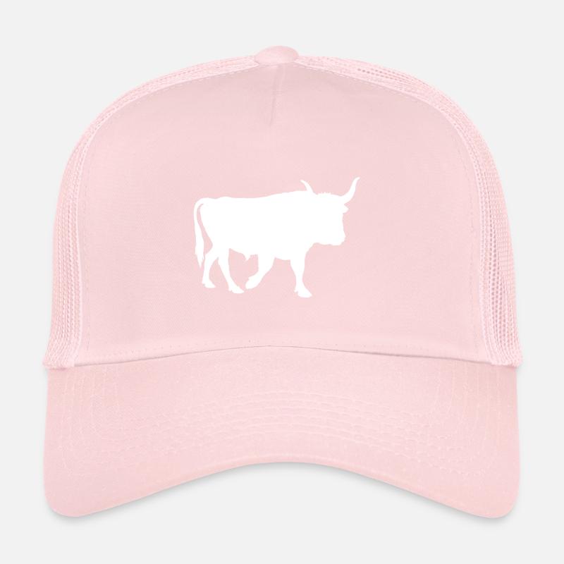 Silhouette blanche taureau Casquette trucker 