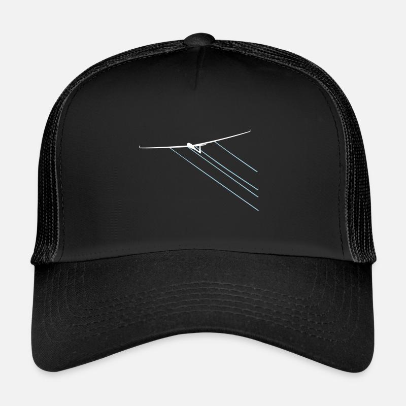 Segelflugzeug Pilot Streckenflug OLC Geschenkidee - Trucker Cap - Schwarz/Schwarz