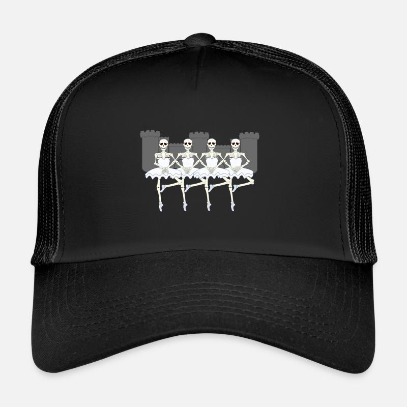 HALLOWEEN squelette ballet tête de mort de château drapeau Casquette trucker 