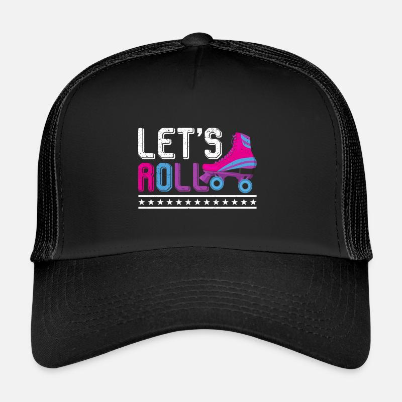 Retro Roller Skates Lets Roll Trucker Cap
