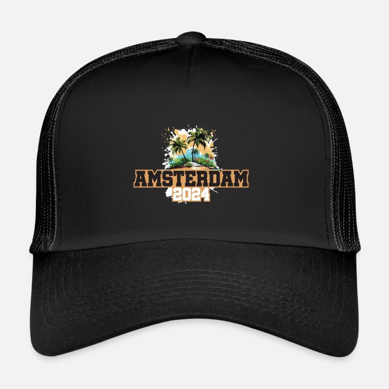 Vacances de voyage à Amsterdam 2024 Casquette trucker 