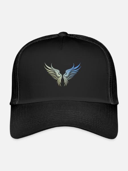 Icône des ailes - Casquette trucker  - noir/noir - Devant
