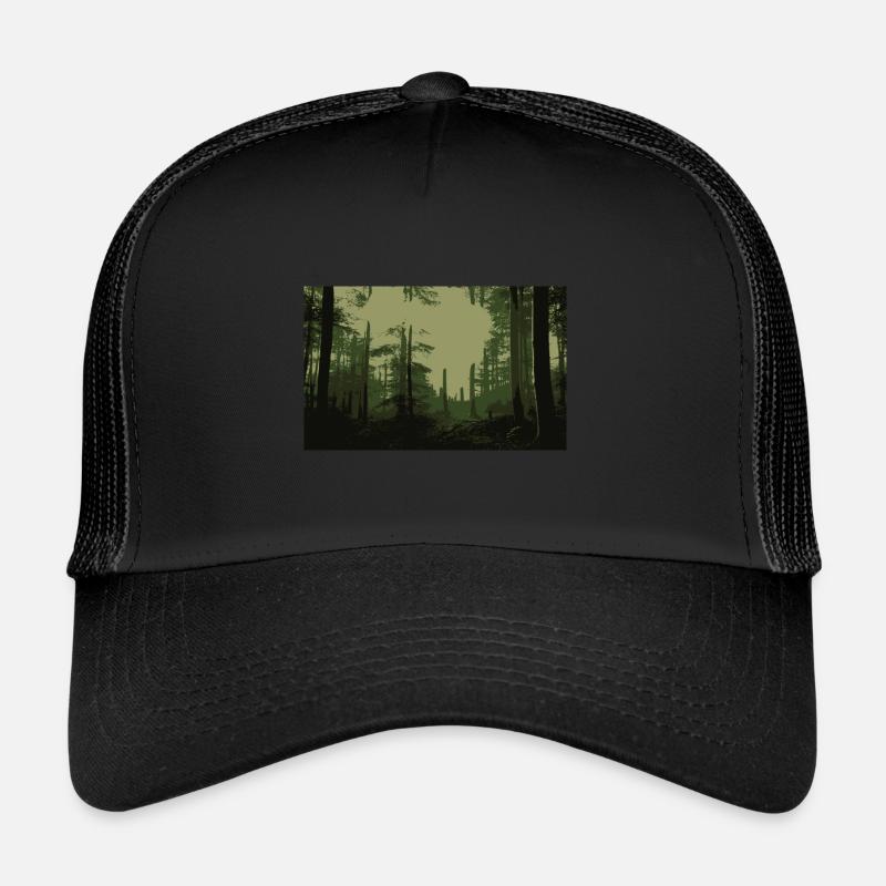 Green Forest - Trucker Cap - Schwarz/Schwarz