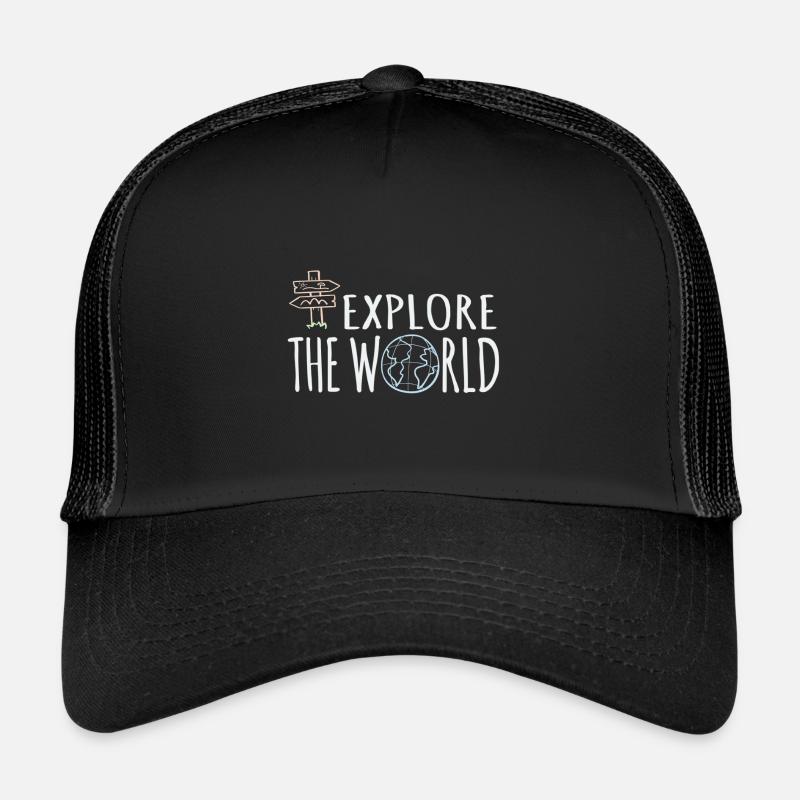 Explore The World - Casquette trucker  - noir/noir