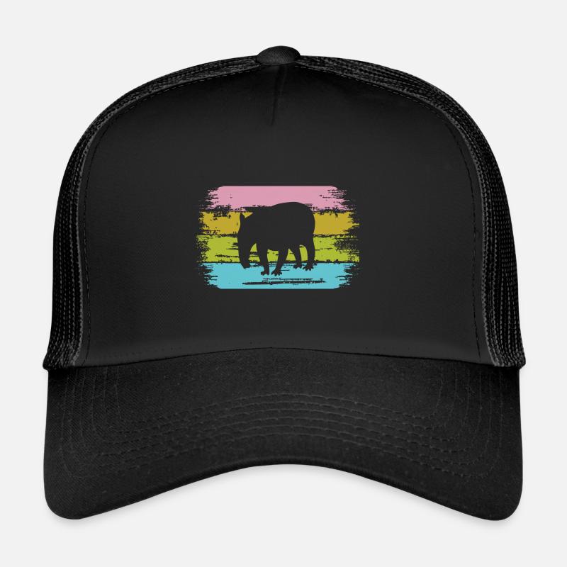 Tapir | Lustiger Schabrackentapir Liebe - Trucker Cap - Schwarz/Schwarz