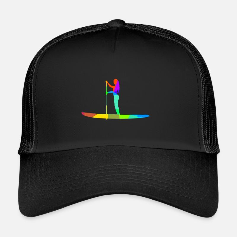 Stand up paddle Planche arc-en-ciel couleurs polygone Casquette trucker 