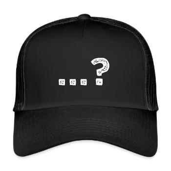 Frage Fragezeichen Interpretation ...? - Trucker Cap - Schwarz/Schwarz - Vorne