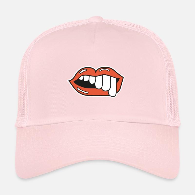 teeth lips ugly smile graphic Trucker Cap