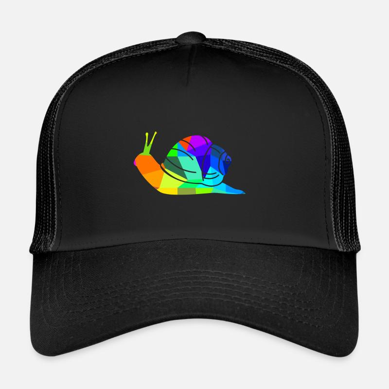 Escargot arc-en-ciel animaux polygone Casquette trucker 
