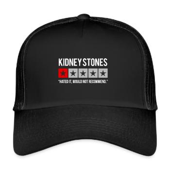 Calculs rénaux - non recommandé - miction urinaire - Casquette trucker  - noir/noir - Devant