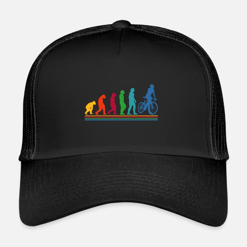 Human Evolution Bicycle Cyclist Trucker Cap