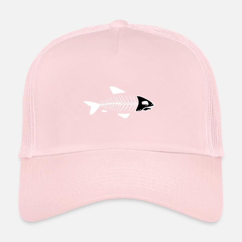 Squelette de poisson noir Casquette trucker 