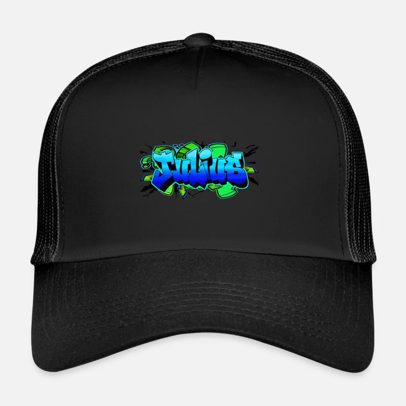 Julius Graffiti Blue Green Fleche Trucker Cap