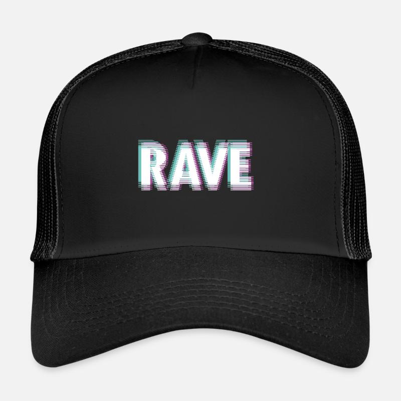 Rave - Casquette trucker - noir/noir