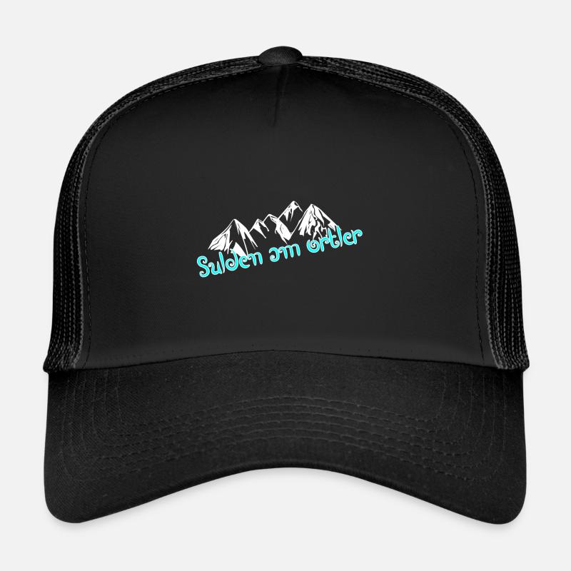 Sulden am Ortler - Trucker Cap - Schwarz/Schwarz