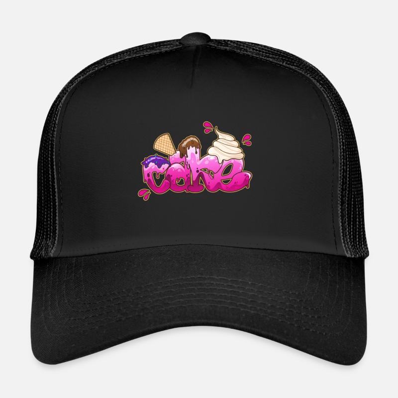 Cake Graffiti Schriftzug - Trucker Cap - Schwarz/Schwarz