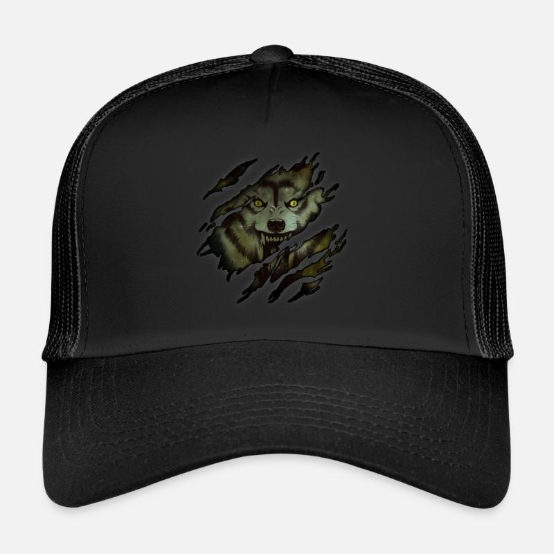 Wolf in mir - Trucker Cap - Schwarz/Schwarz
