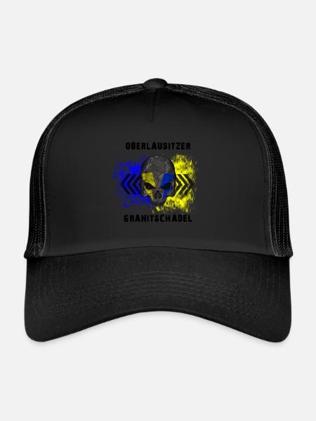 Oberlausitzer Granitschädel - Trucker Cap - Schwarz/Schwarz