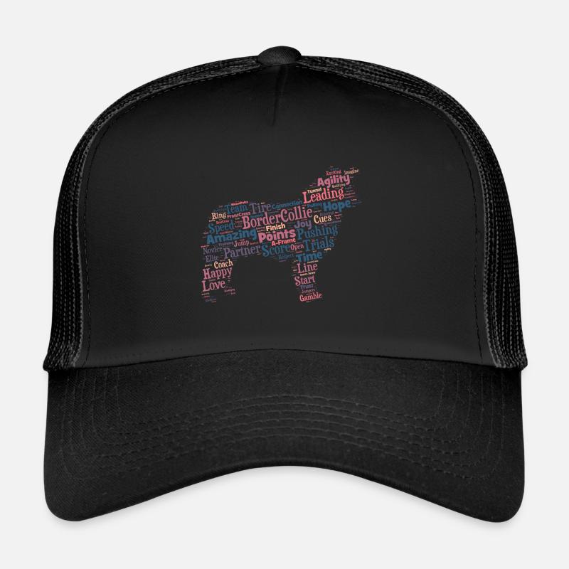 Agility Border Collie Wordcloud engl Trucker Cap