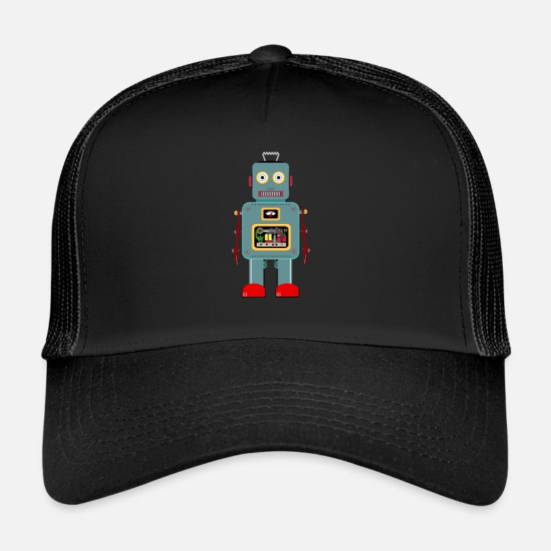 Vintage robot - Trucker Cap - black/black