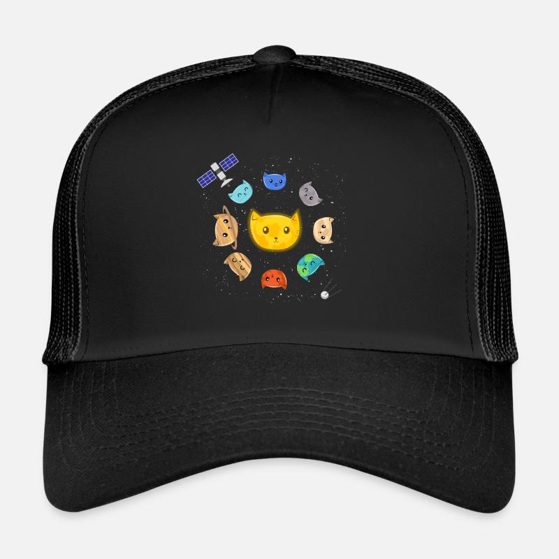 Le système solaire - Chat Satellite Spaceship Casquette trucker 