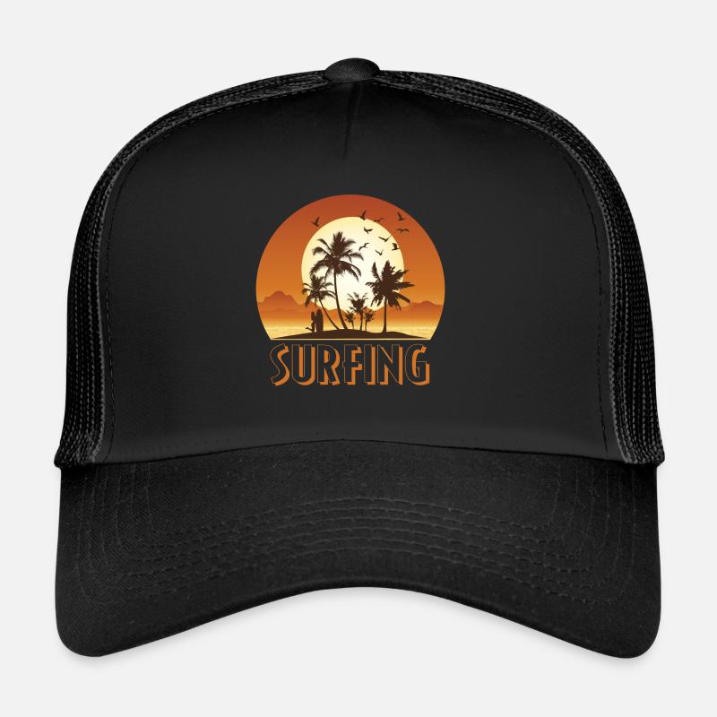 Surf surf surf - Casquette trucker  - noir/noir