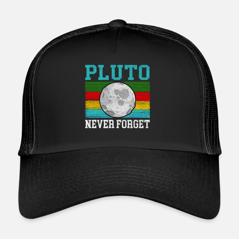 Pluto Planet Galaxie Sonnensystem Universum Weltal - Trucker Cap - Schwarz/Schwarz