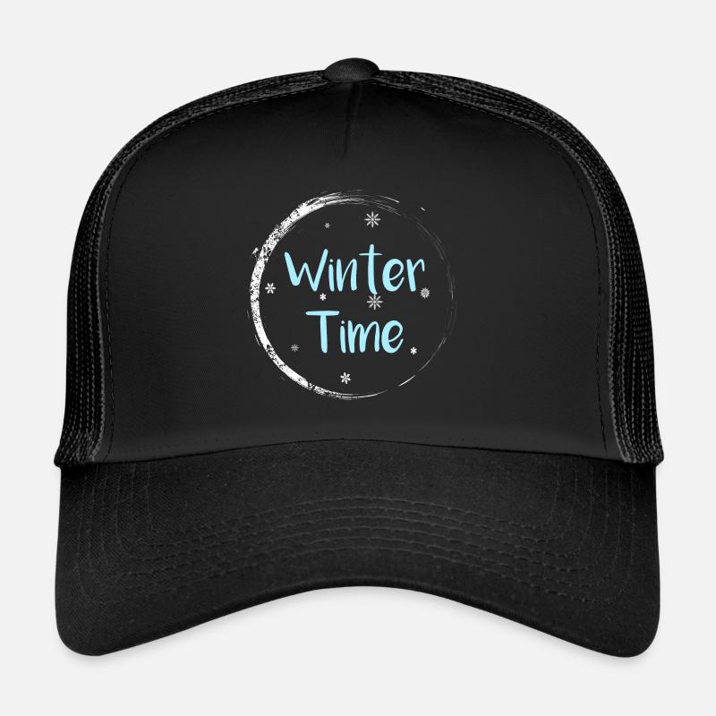 Winter Time - Trucker Cap - Schwarz/Schwarz