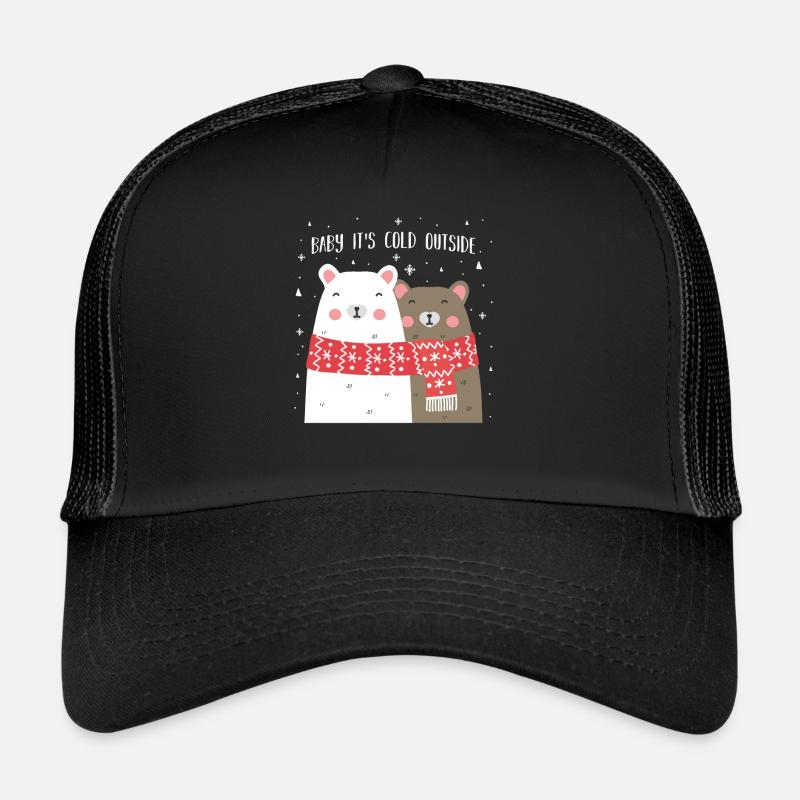 Ours de Noël animaux mignons neige hiver Casquette trucker 