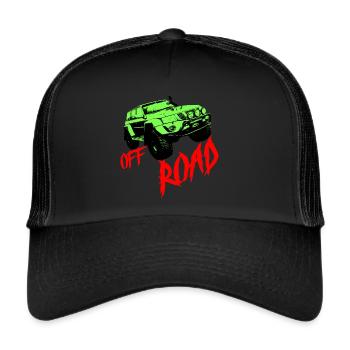 Tout terrain, SUV, Jepp, camion, sport automobile, rallye - Casquette trucker  - noir/noir - Devant