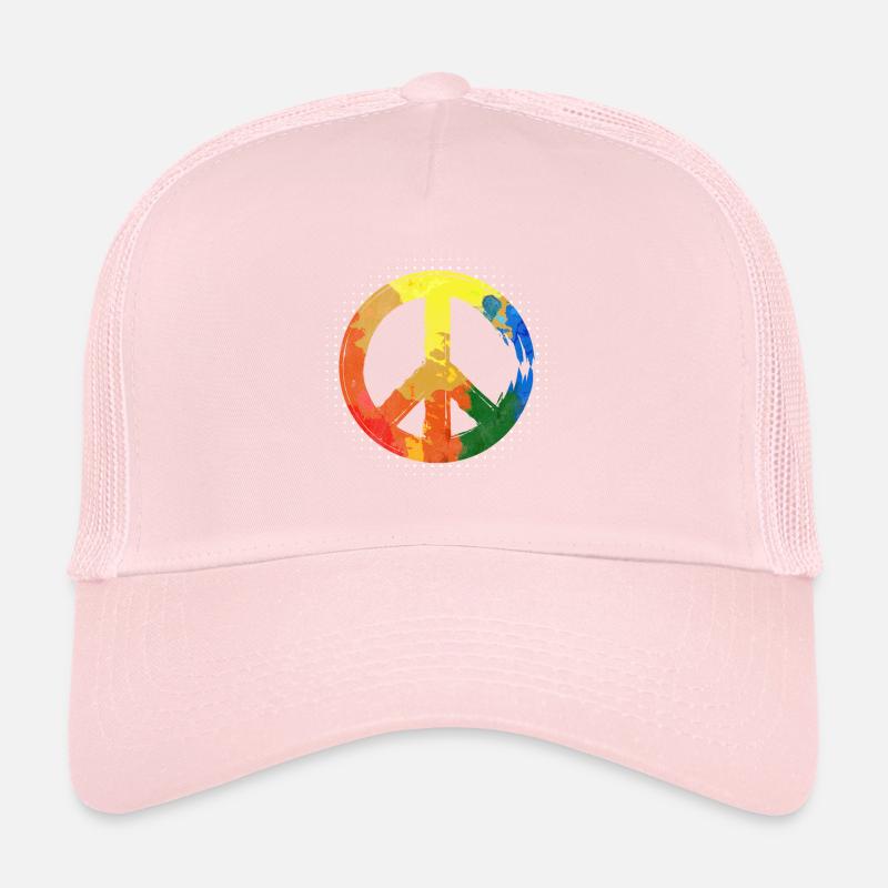 Hippie Hippie Movement Peace Movement Peace Trucker Cap